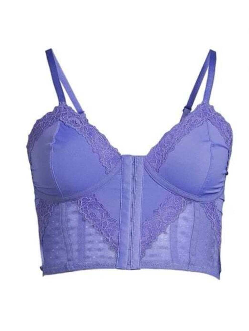 No Boundaries Juniors Lace & Dot Mesh Bustier